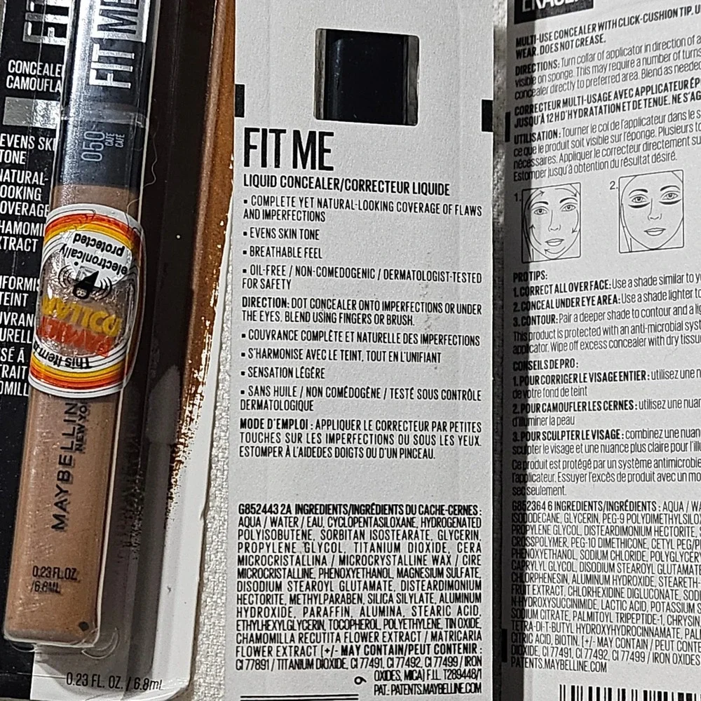 Maybelline Fit Me Concealer 050 Cafe & Instant Age Rewind‎ Eraser 140 Bundle 5pc